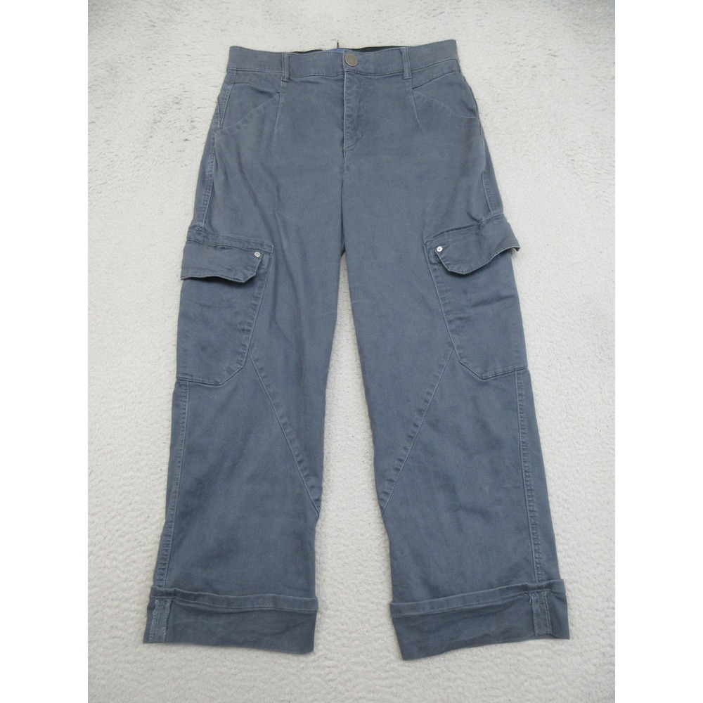 Democracy Cargo Pants Womens 12 Gray Skyrise Straight Cuffed Utility Gorpcore